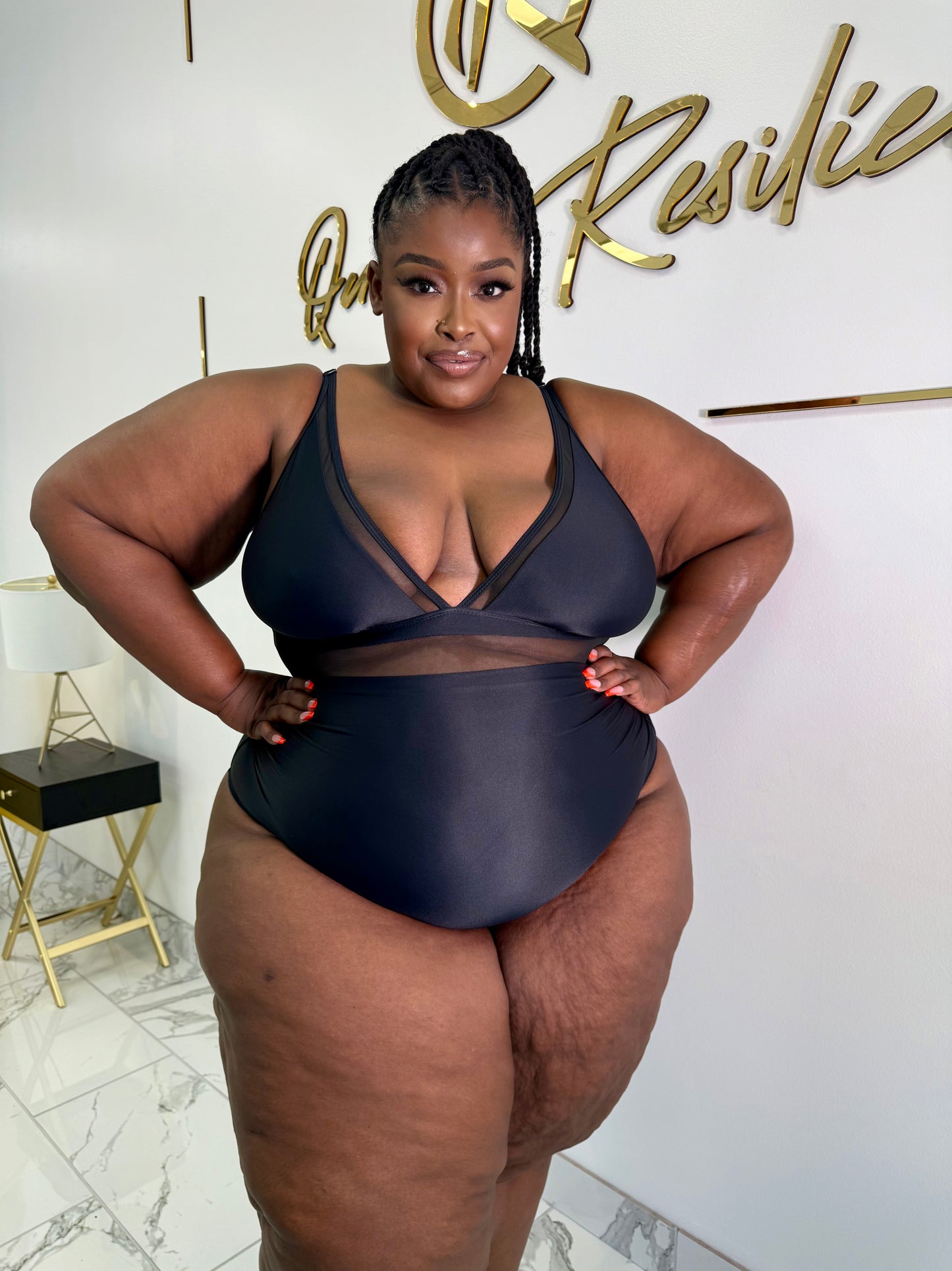 Mesh Cutout One-Piece Swimwear
